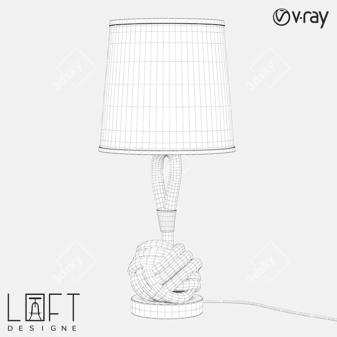 LoftDesigne 867 Table Lamp: Industrial Style, Metal & Fabric 3D model image 2