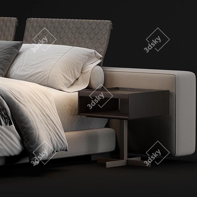 Minimalist Minotti Yang Bed 3D model image 3