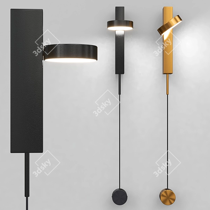 Contemporary Denzil Wall Lamp 3D model image 1