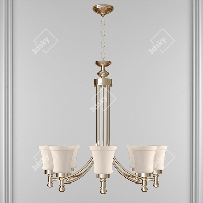 Elegant 8-Light Chandelier: World of Gold 3D model image 1