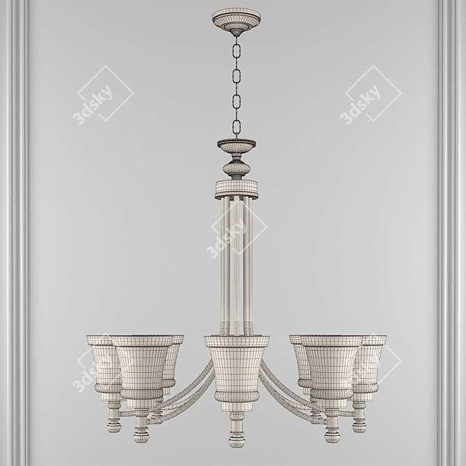 Elegant 8-Light Chandelier: World of Gold 3D model image 2