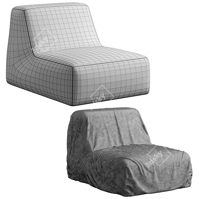 Versatile Garden Armchair: 2 Variants 3D model image 2