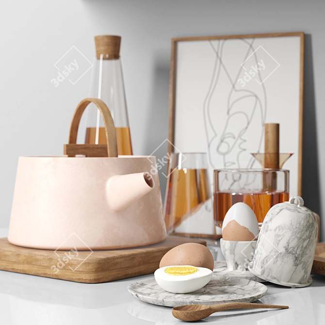 Modern Kitchen Set - 2015 Version 3D model image 3