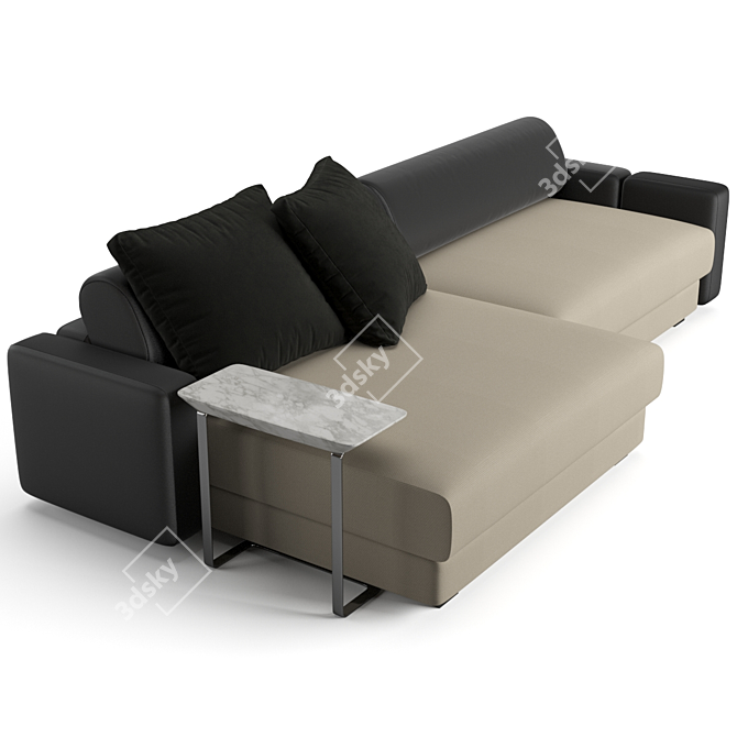 Fendi Casa Halston: Luxurious Sofa with Chaise Lounge 3D model image 2