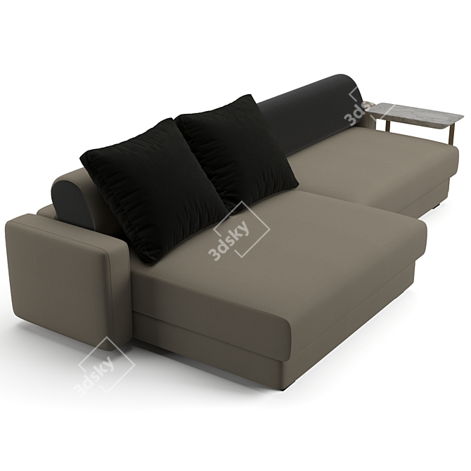 Fendi Casa Halston: Luxurious Sofa with Chaise Lounge 3D model image 4