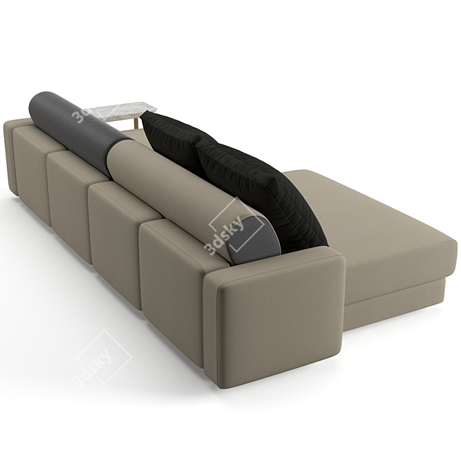 Fendi Casa Halston: Luxurious Sofa with Chaise Lounge 3D model image 5