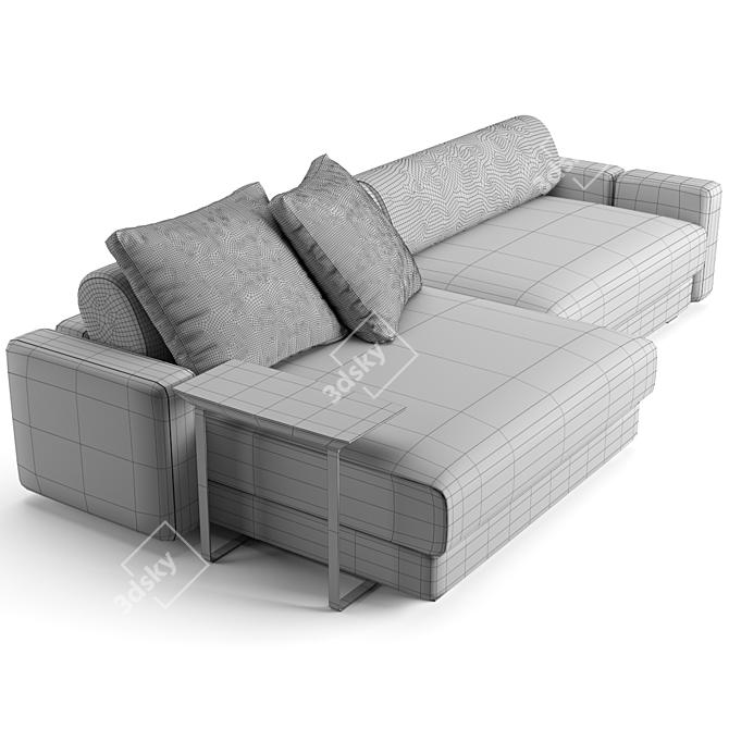 Fendi Casa Halston: Luxurious Sofa with Chaise Lounge 3D model image 6