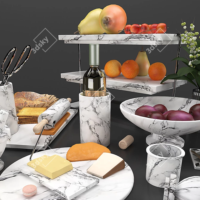 Elegant Kitchen Decor Set 3D model image 3