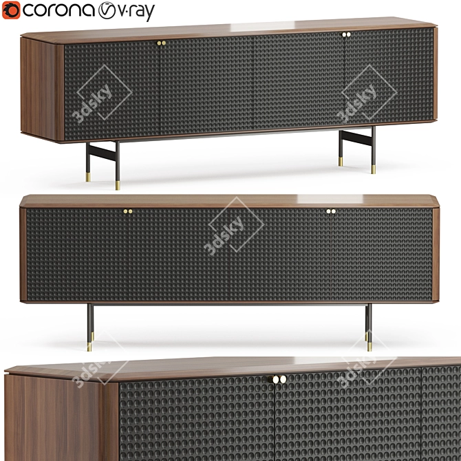 Modern Rustic Leyla Sideboard 3D model image 1