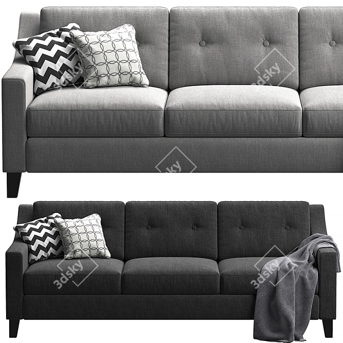 Modern Hyllie Dark Gray Ikea Froslov Sofa 3D model image 5