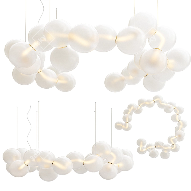 Elegant "Pearls" Chandelier: Masterpiece by Mathieu Lehanneur 3D model image 1