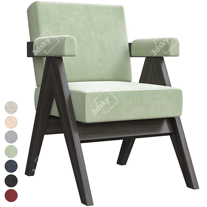 Sleek Matteus Dining Chair 3D model image 2