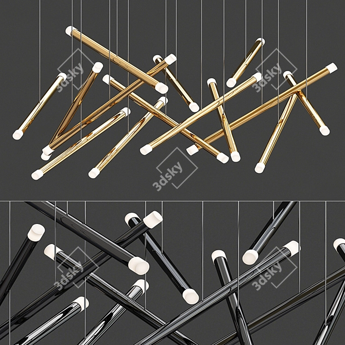 Minimalist LED Chandelier 3D model image 1