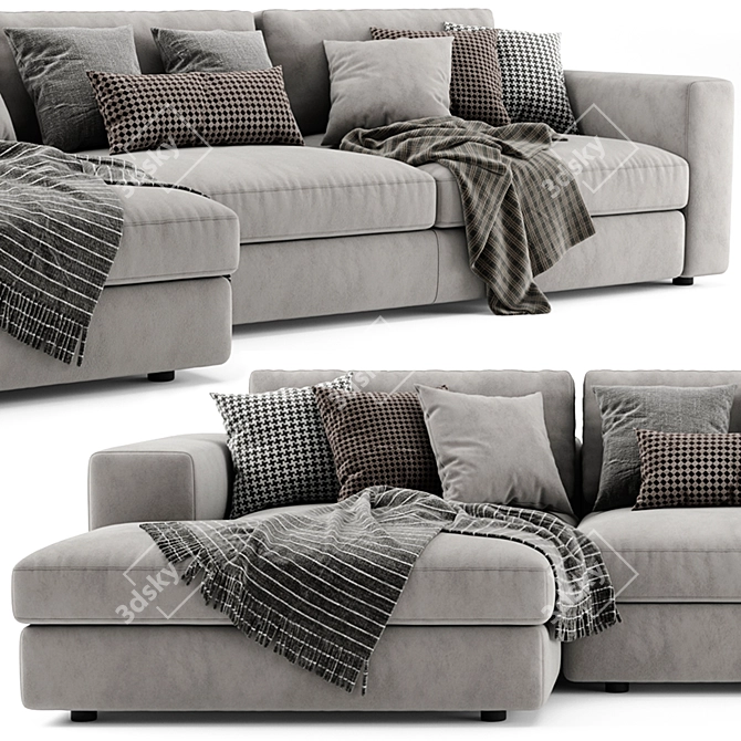 Ditre Urban Chaise: Modern Stylish Sofa 3D model image 2