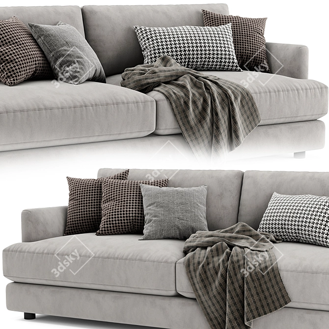 West Elm Haven 2-Seater Sofa: Stylish Comfort for Your Home 3D model image 2