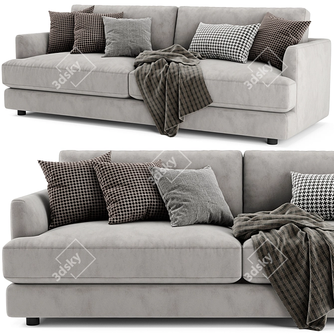West Elm Haven 2-Seater Sofa: Stylish Comfort for Your Home 3D model image 3
