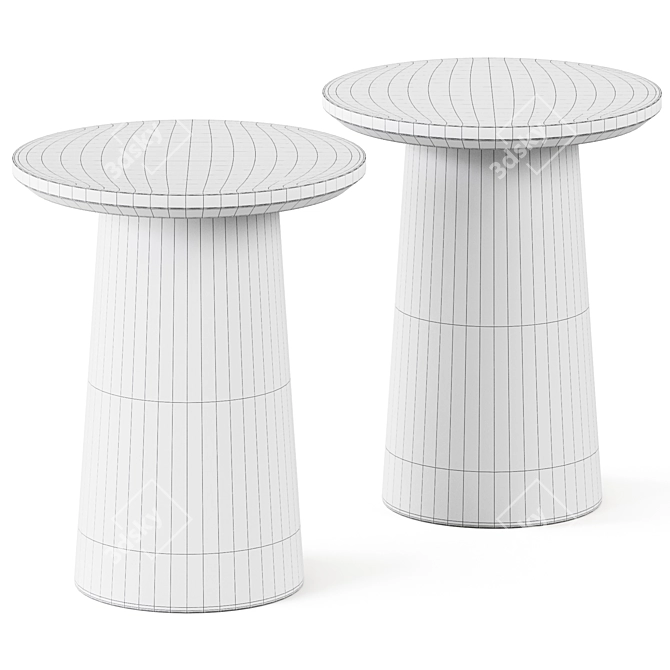 Wooden Round Pedestal Table 3D model image 2