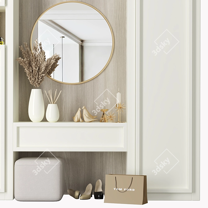 Modern Hallway Storage Solution 3D model image 3