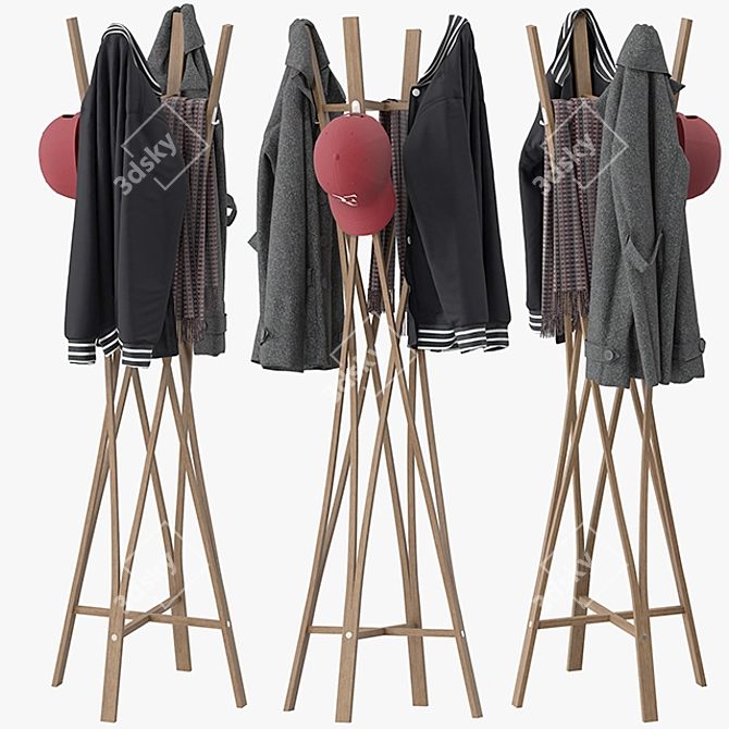 Modern Coat Rack for Easy Organization 3D model image 1