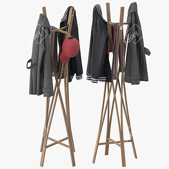 Modern Coat Rack for Easy Organization 3D model image 3