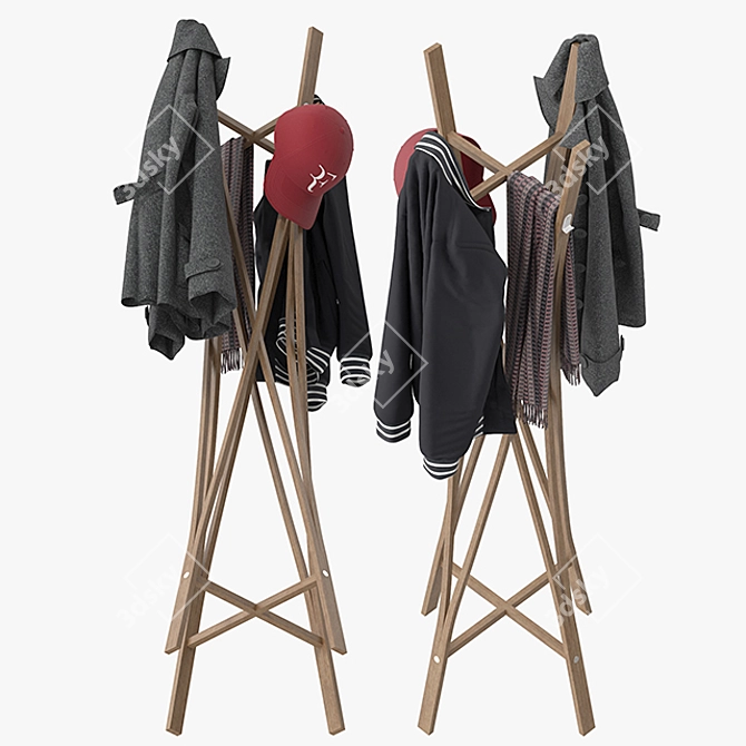 Modern Coat Rack for Easy Organization 3D model image 4