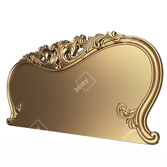 Elegant Carved Headboard 3D model image 2