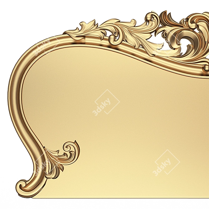 Elegant Carved Headboard 3D model image 3