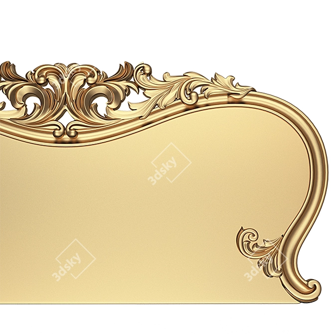 Elegant Carved Headboard 3D model image 4