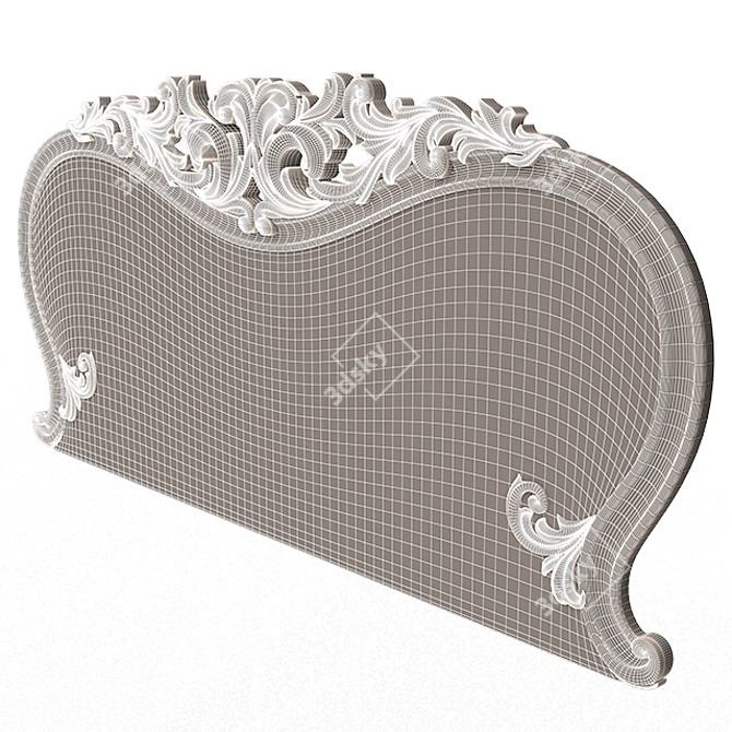 Elegant Carved Headboard 3D model image 6