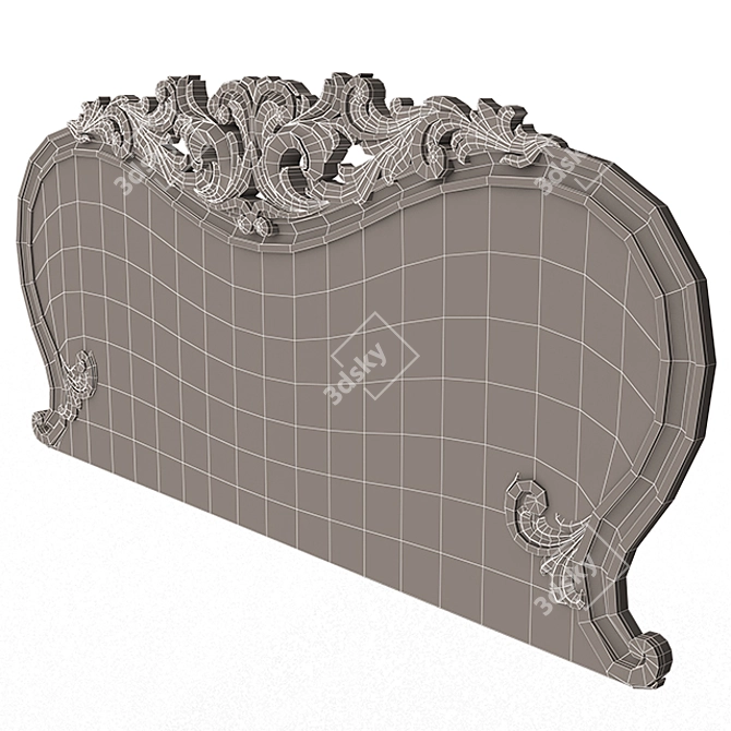 Elegant Carved Headboard 3D model image 7