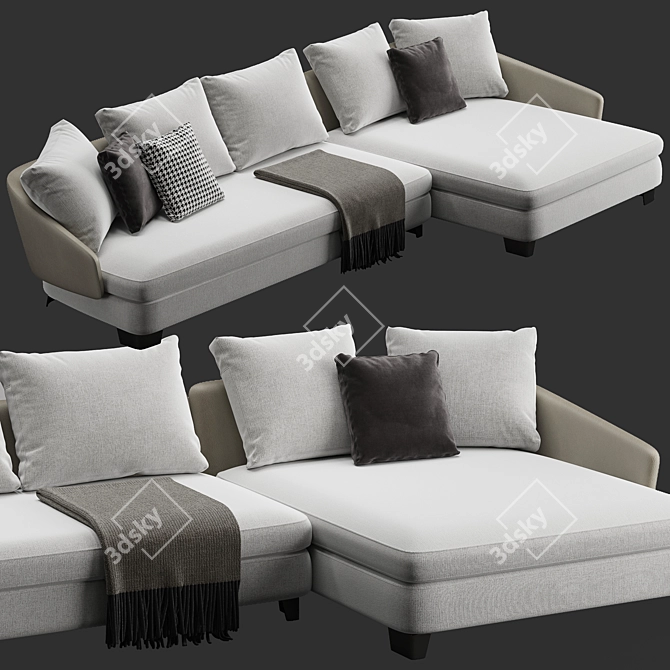 Modern Minotti Lawson Corner Sofa 3D model image 3