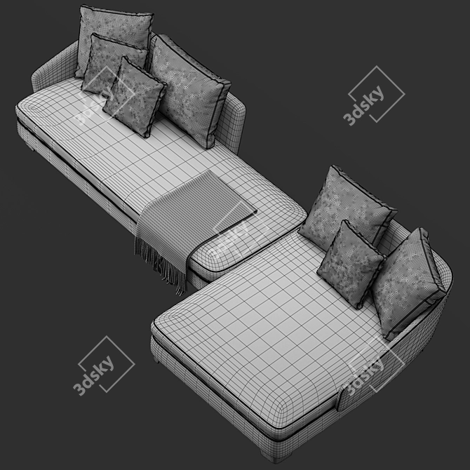 Modern Minotti Lawson Corner Sofa 3D model image 7