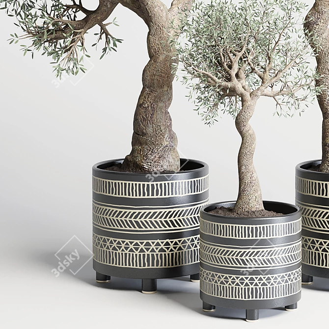 Handmade Pottery Family Tree Indoor Plant Vase 3D model image 5