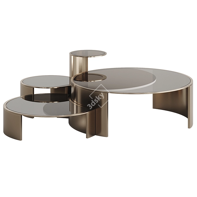 Fendi Constellation Lite Gold Coffee Table 3D model image 3