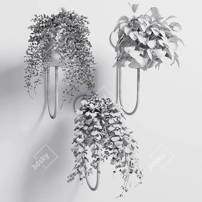 Metal Stand Wall Vase - Indoor Plant 101 3D model image 4