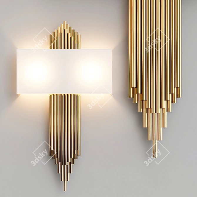 Vintage Gold Wall Lamp: Classy and Elegant 3D model image 1