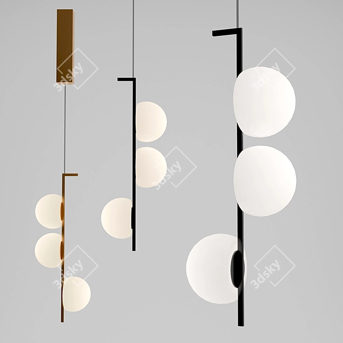Suspended LED Lamps with Matte Plafonds 3D model image 1