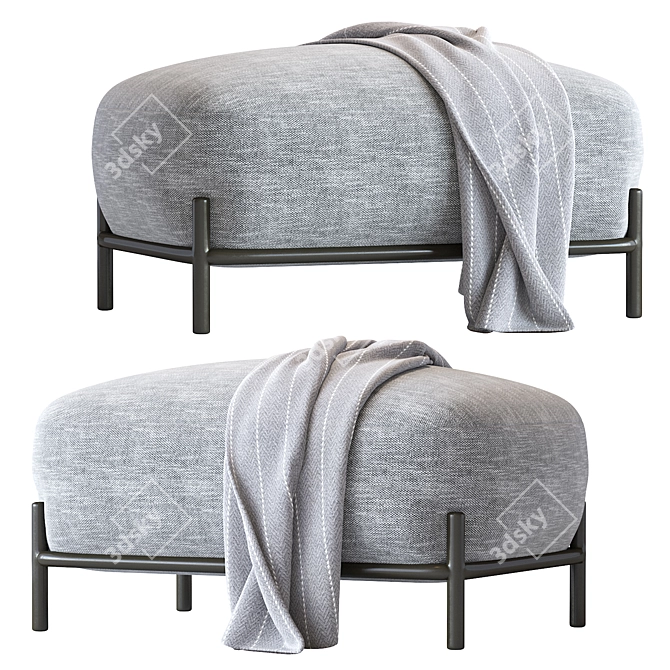 Pawai Pouf: Stylish Gray Ottoman 3D model image 1