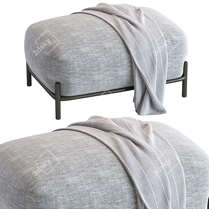 Pawai Pouf: Stylish Gray Ottoman 3D model image 3