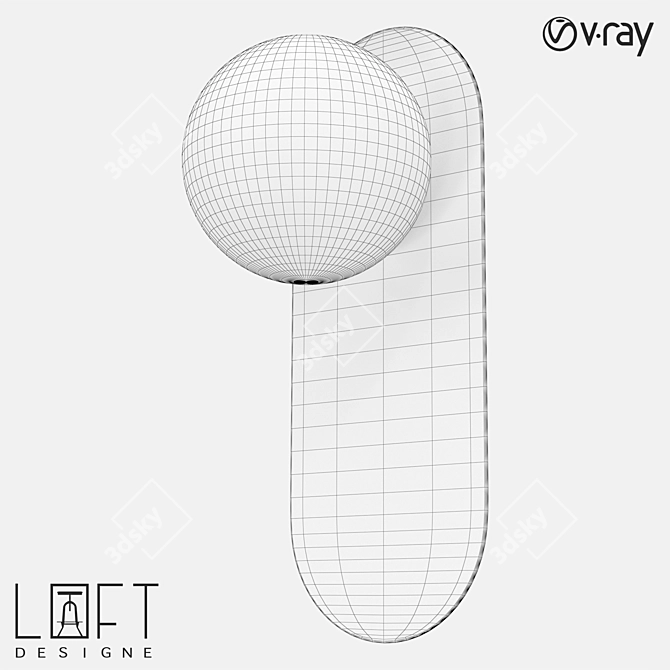 LoftDesigne 9154 Wall Lamp: Sleek Metal & Glass Design 3D model image 2