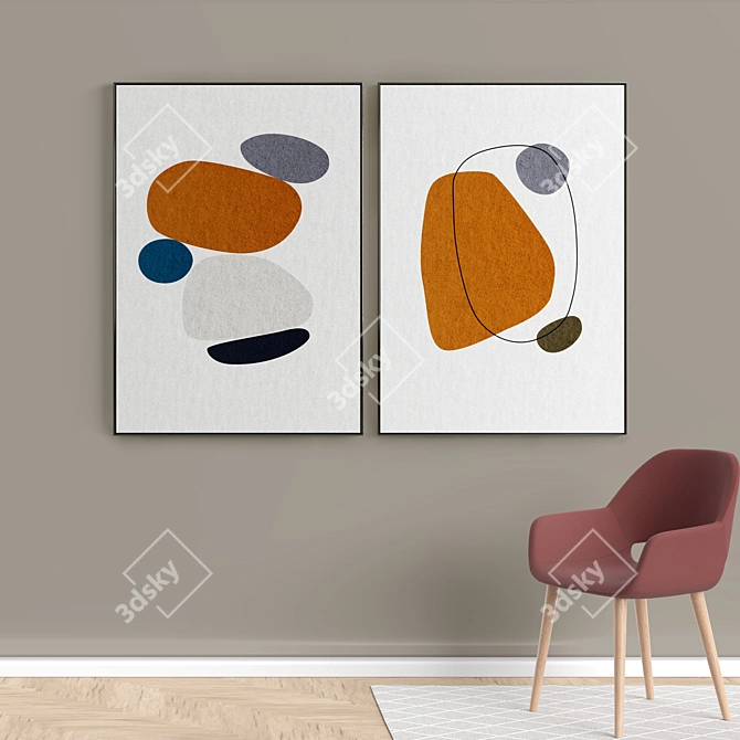 Modern Abstract Art Photo Frames 3D model image 3