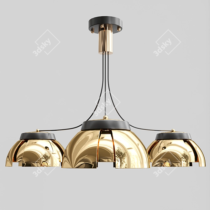 Galvanized Plate Postmodern Ceiling Chandelier 3D model image 1