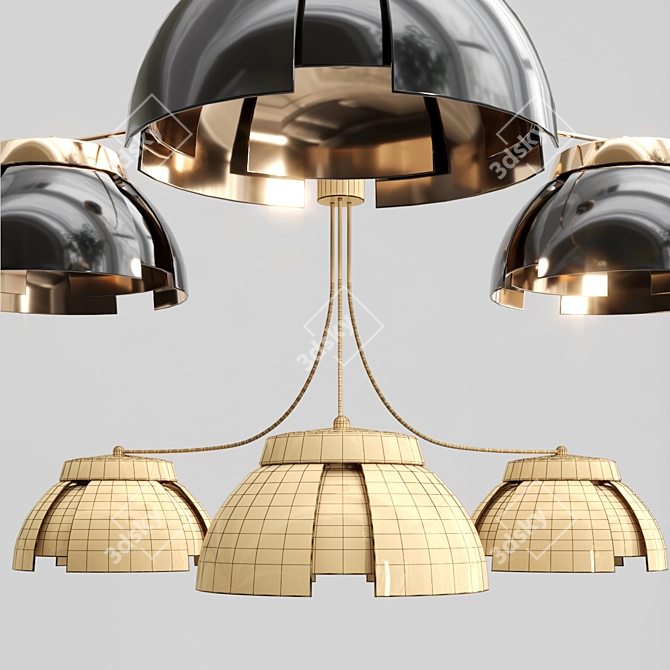 Galvanized Plate Postmodern Ceiling Chandelier 3D model image 4