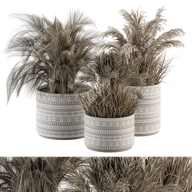 Botanical Bliss: Dried Plant Set 3D model image 1