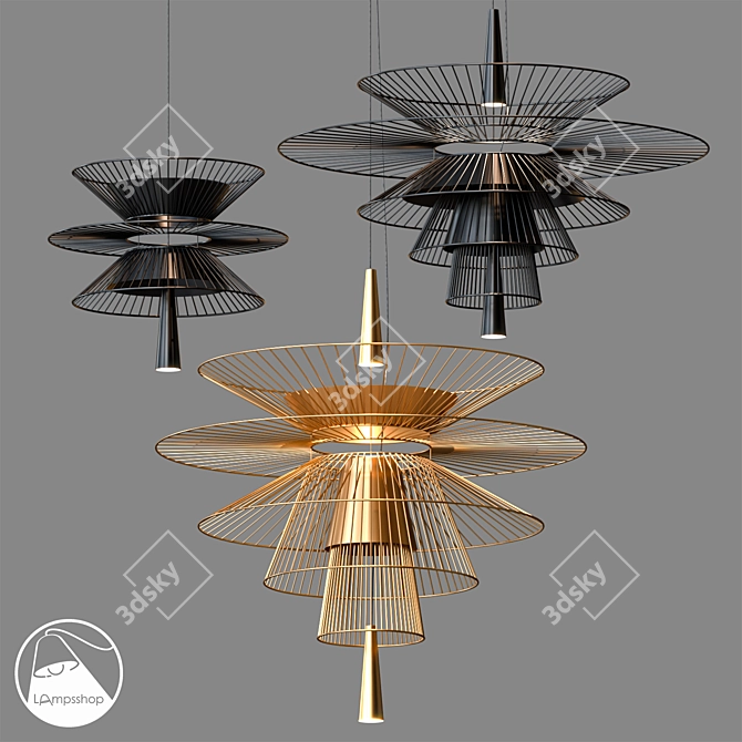 Orner Chandelier: Elegant and Versatile Lighting 3D model image 1