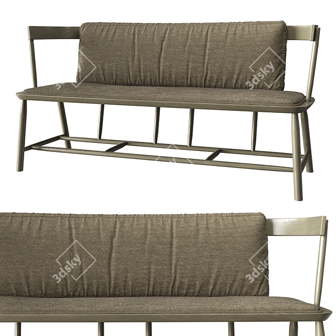 Oiseau Bench: Delicate Elegance in Seating 3D model image 1