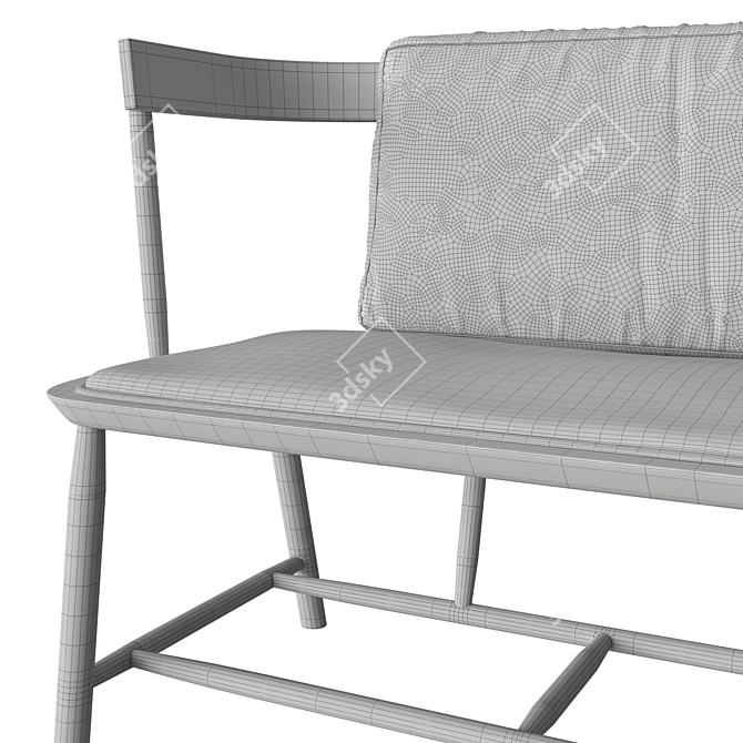 Oiseau Bench: Delicate Elegance in Seating 3D model image 7