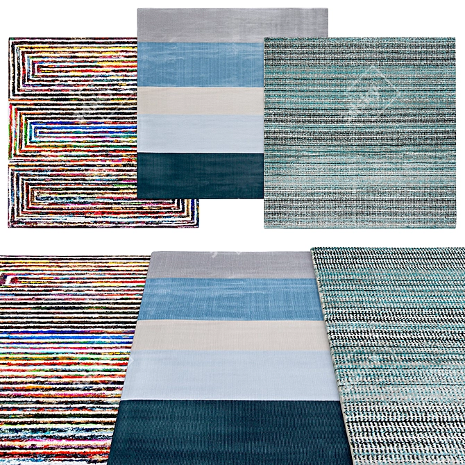 Stylish Square Rugs | 3 Sizes 3D model image 1