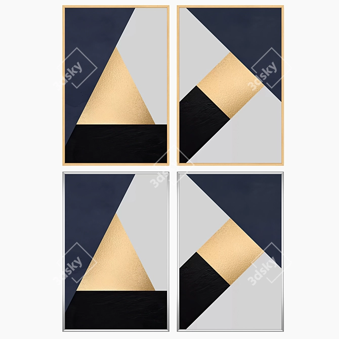 Elegant Wall Art Set 3624 3D model image 3