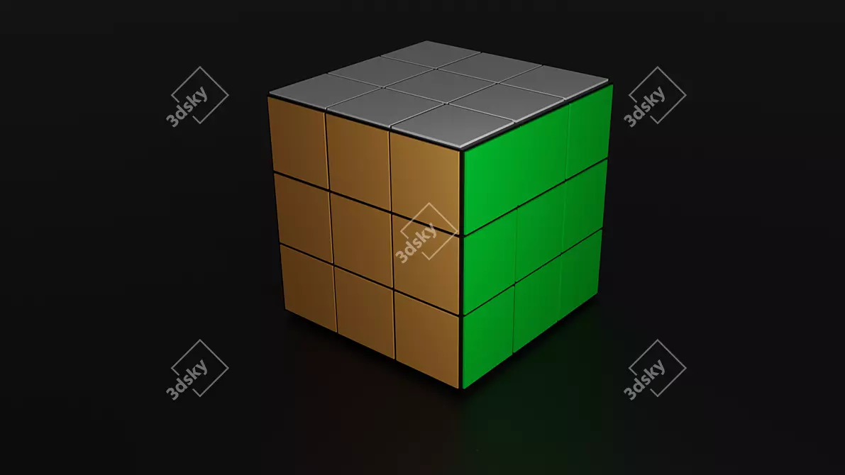 3D Cube Puzzle OBJ Format 3D model image 1